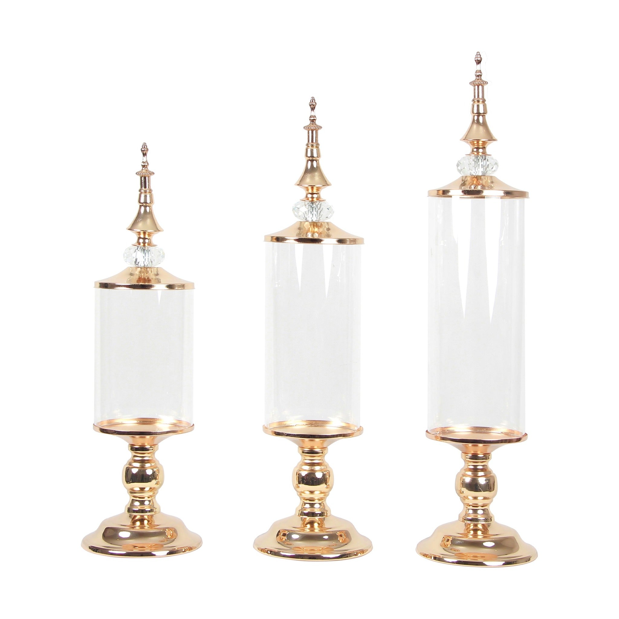 Glass Candy Jar/Lid L Gold